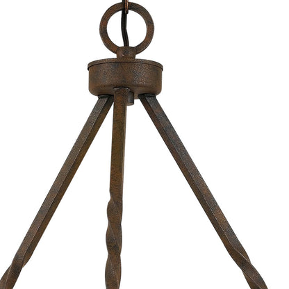 6 Bulb Metal Frame Chandelier with Resin Antler Design,Dark Bronze and Gold - View 3
