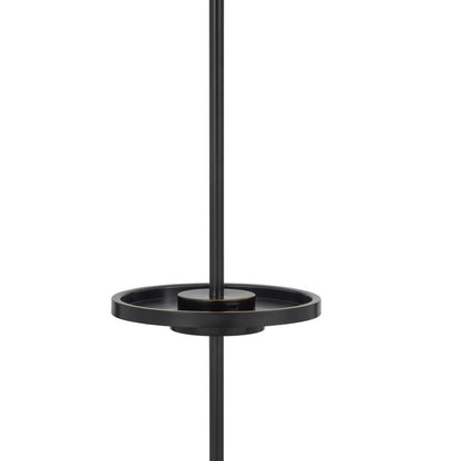 62 Inch Metal Floor Lamp, Tray, Dimmer,  2 USB Ports, Bronze - View 4