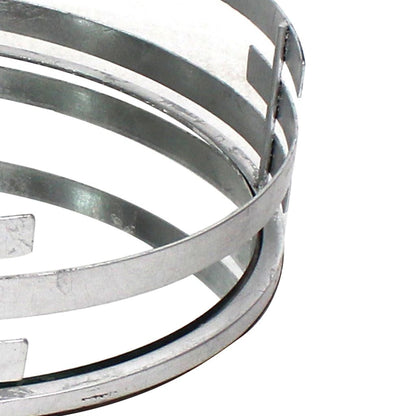 Round Metal Tray Set of 2 with Mirror Panel Inserts, Silver - View 3