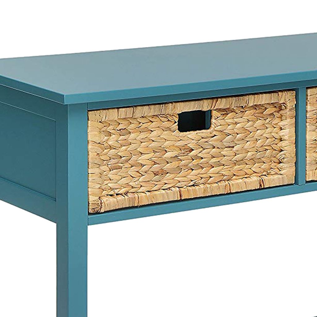 Flavius Console Table with 2 Drawers, Blue - View 4
