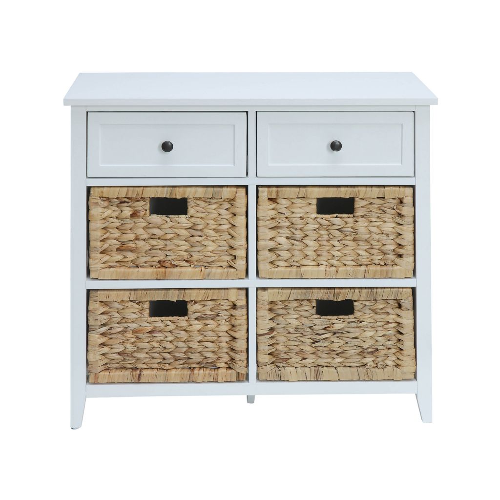 Flavius Console Table With 6 Drawers, White - View 3