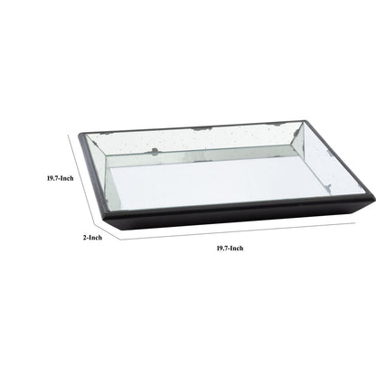 Inez 20 Inch Decorative Glass Tray, Silver Mirrored, Wall Hanger, Medium - View 5