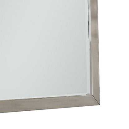 Bran 36 x 36 Modern Square Dresser Mirror, Pine Wood, Light Brown - View 4