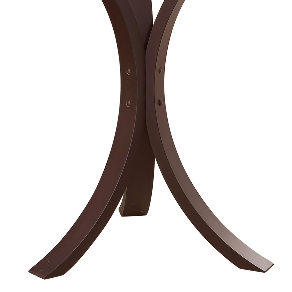 Contemporary Wood Accent Table, Tempered Glass Top, Brown, Clear - View 2