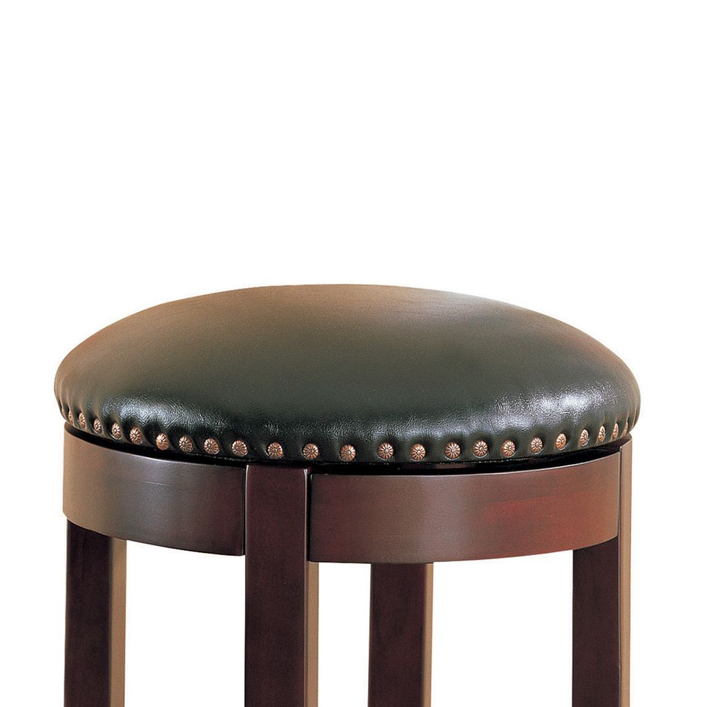 Contemporary 29" Swivel Bar Stool with Upholstered Seat, brown ,Set of 2 - View 2