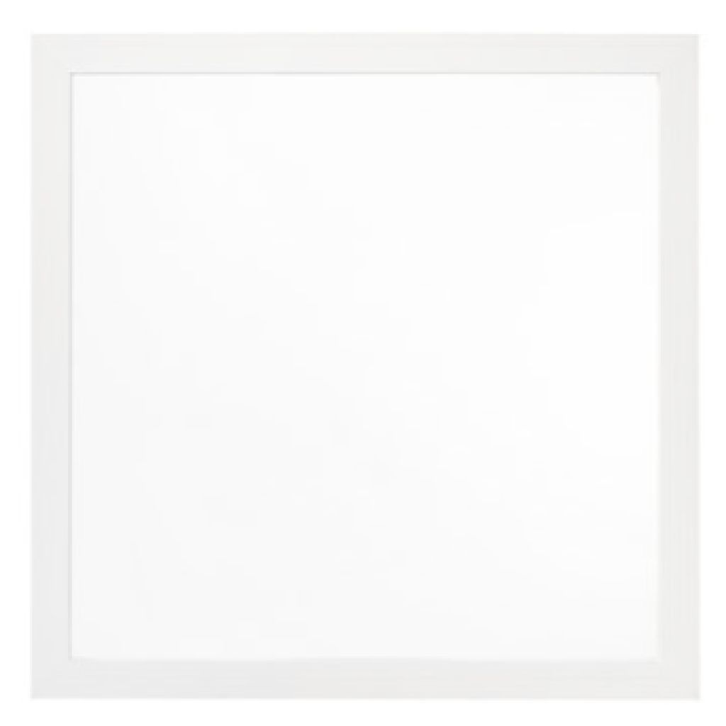 40 Inch Wall Mirror, Sleek Square Wood Frame, White