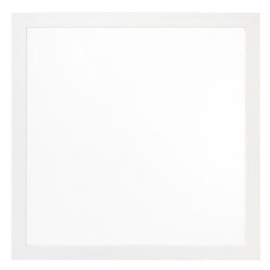 40 Inch Wall Mirror, Sleek Square Wood Frame, White
