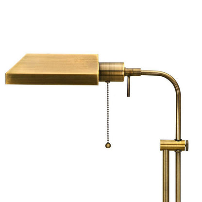 Metal Rectangular Desk Lamp with Adjustable Pole, Gold - View 2