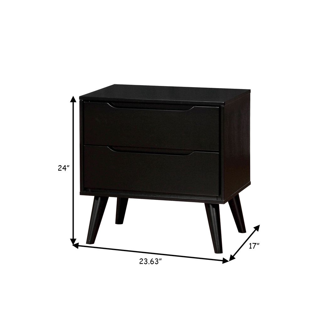 Lennart Mid Century Modern Nightstand, Black - View 6