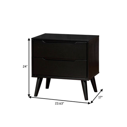 Lennart Mid Century Modern Nightstand, Black - View 6