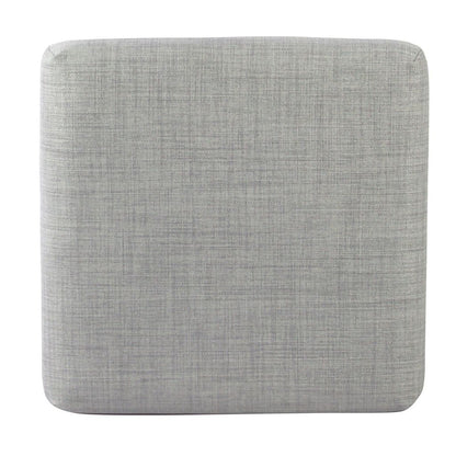 Open Back Metal Counter Stool with Fabric Upholstered Padded Seat, Gray and Black - View 5