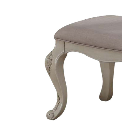 26 Inch Wide Upholstered Dining Side Chair, Set of 2, White - View 4