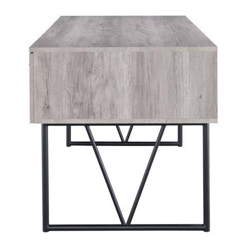 Chic Atelier Writing Desk 4 Drawer, Driftwood Gray - View 3