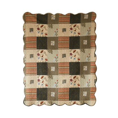50 x 60 Cotton Quilted Throw Blanket with Fill, Wild Flowers, Multicolor - View 3