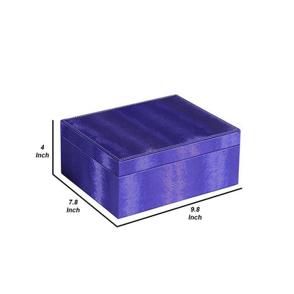 Jewelry Case with 2 Slots and Earrings Hanger, Blue - View 6