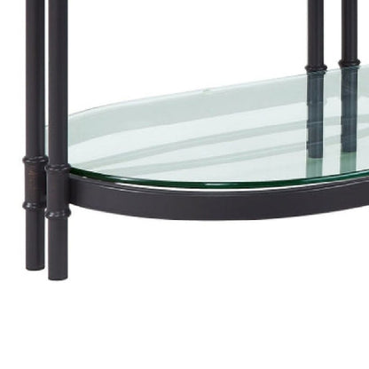 Ley 47 Inch Wood Coffee Table, Oblong, Industrial Design, Oak - View 5