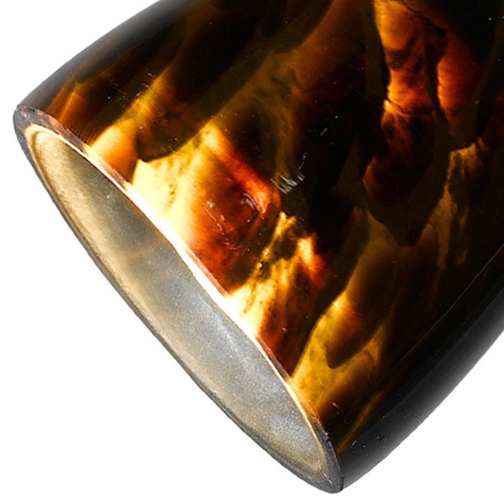 Hand Blown Glass Shade Track Light Head with Metal Frame, Gold and Bronze - View 4