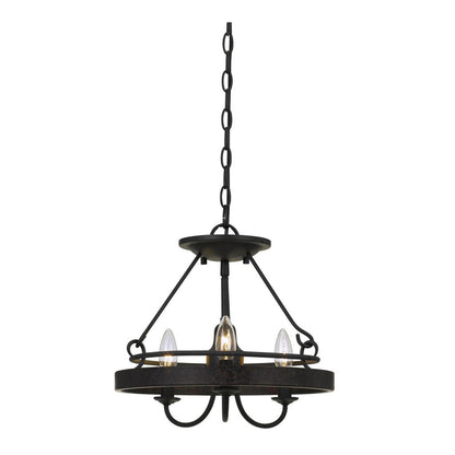 60 X 3 Watt Metal Frame Pendant with Hardwired Switch, Textured Gray