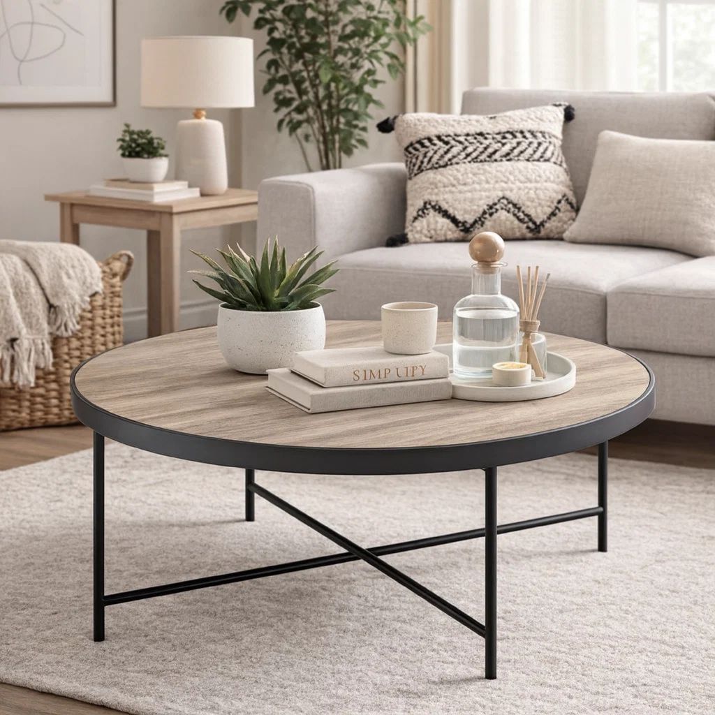 Charming Coffee Table, Weathered Oak Brown - View 7