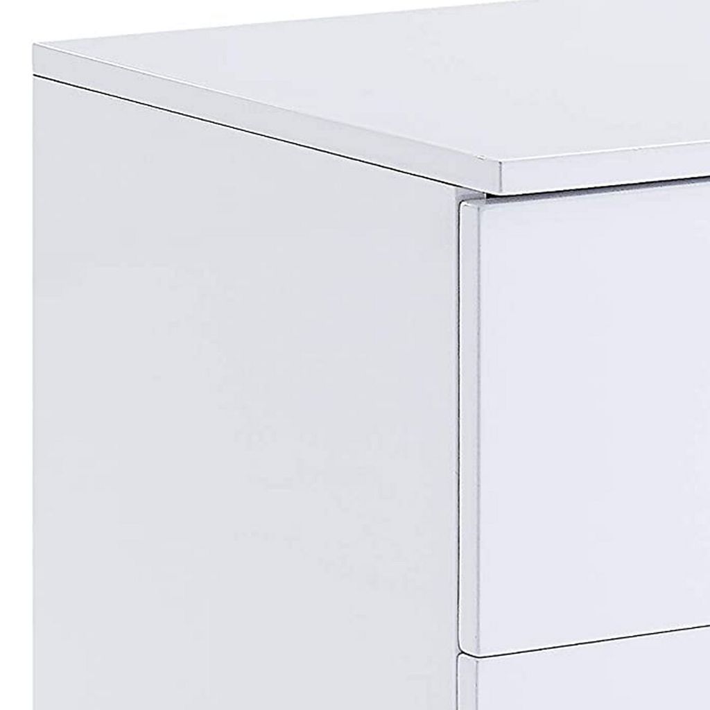 Transitional Wooden Dual Tone End Table with 2 Drawers, White and Brown - View 5