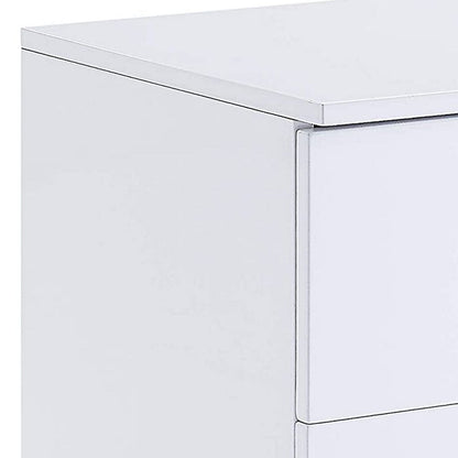 Transitional Wooden Dual Tone End Table with 2 Drawers, White and Brown - View 5