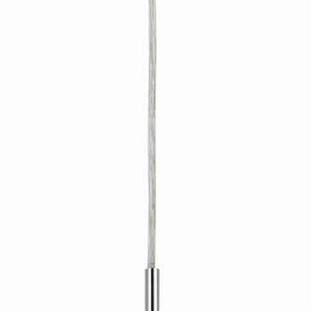 Drum Style Pendant Fixture with Fabric Shade and Brushed Details, White - View 4