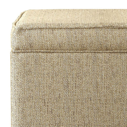 Rectangular Fabric Upholstered Wooden Ottoman with Lift Top Storage, Brown - View 3