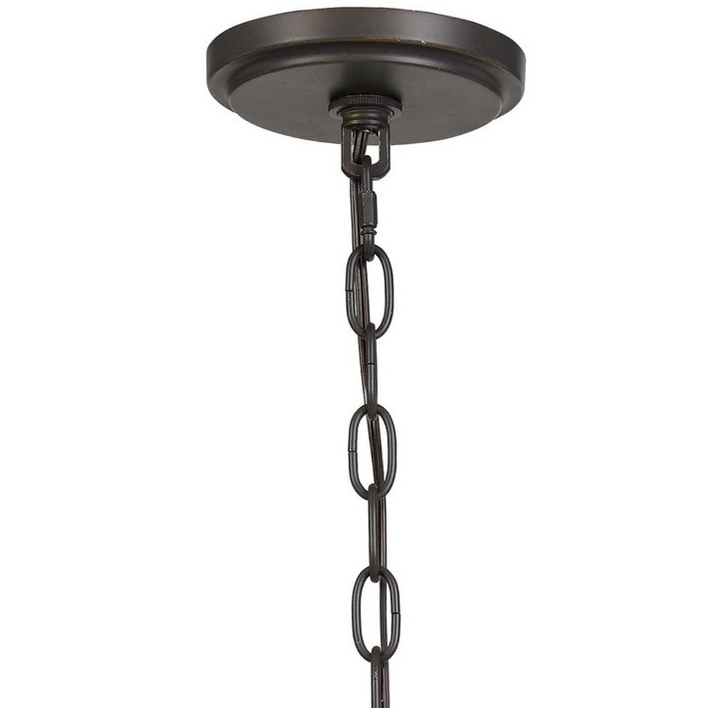 Metal Chandelier with 4 Candelabra Holders, Black and Gold - View 3