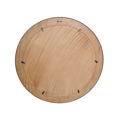 32 Inch Accent Wall Mirror, Round Metal Frame with Agate Inspired Pattern - View 2