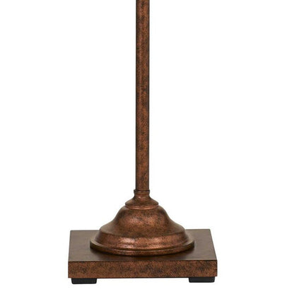 60 Inch Metal Downbridge Design Floor Lamp with Caged Shade, Rustic Bronze - View 2