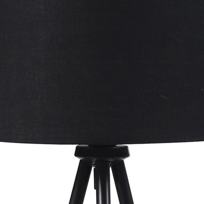Table Lamp with Tripod Metal Base, Black and Gold - View 3