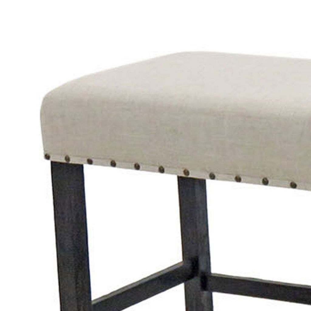 Sania II Rustic Counter Ht. Bench, Antique Black Finish - View 3