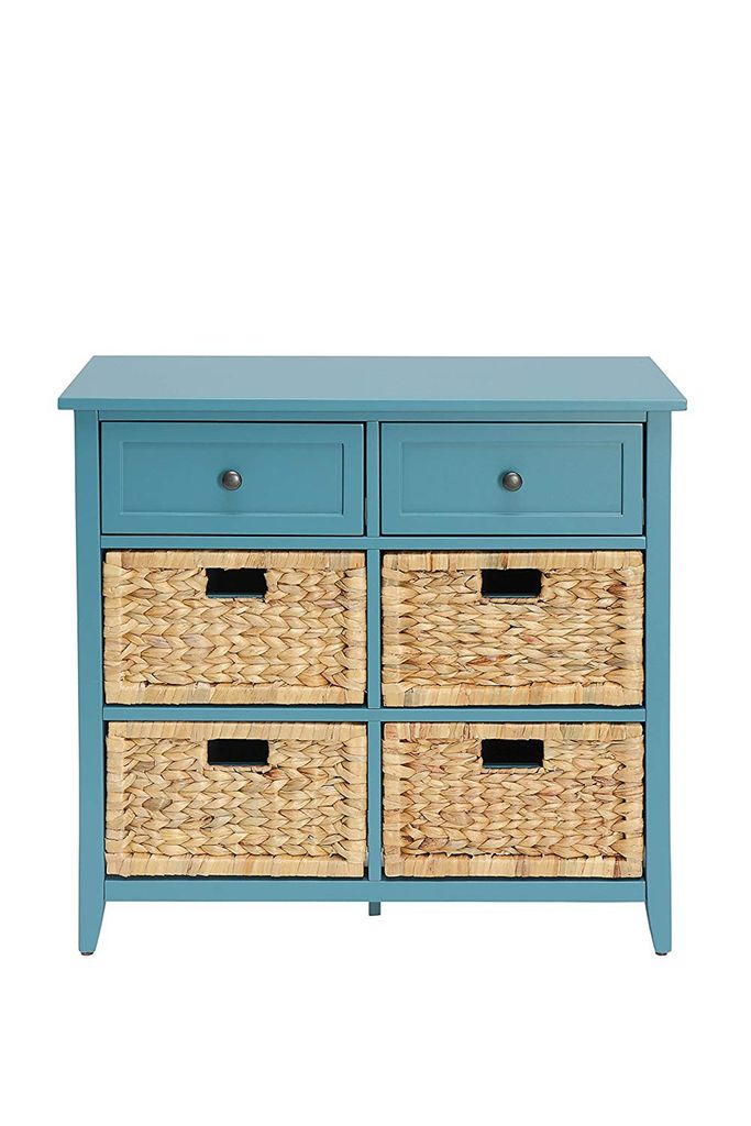 Flavius Console Table With 6 Drawers, Blue - View 2