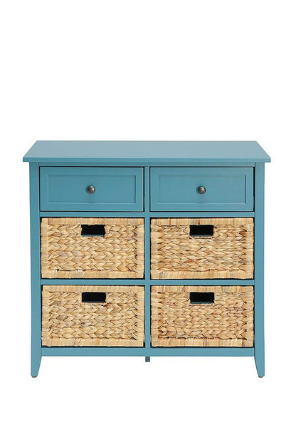 Flavius Console Table With 6 Drawers, Blue - View 2