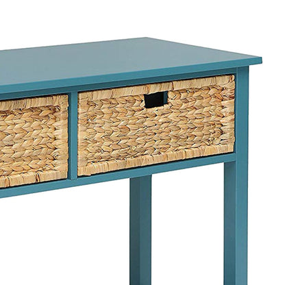 Flavius Console Table with 2 Drawers, Blue - View 3