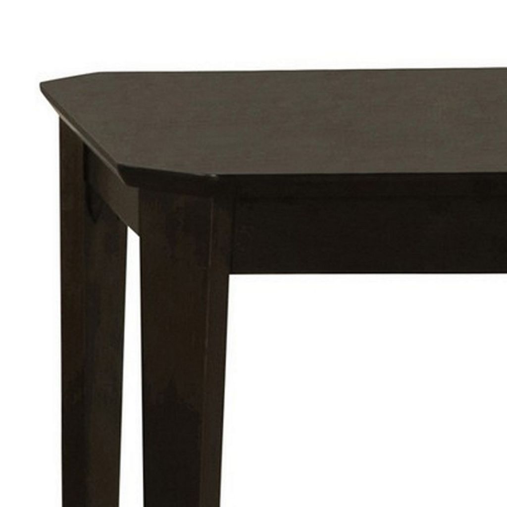 3 Piece Rectangular Coffee and Square End Table Set, Sleek Espresso Brown - View 4