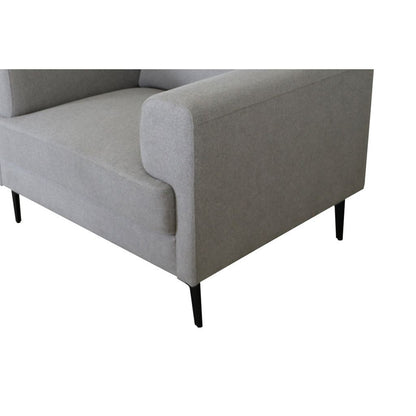 Chair with Fabric Upholstery and Sleek Metal Legs, Gray - View 5