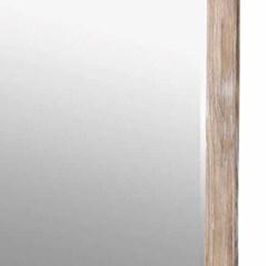 38 Inch Mirror with Rectangular Wooden Frame, Brown - View 3