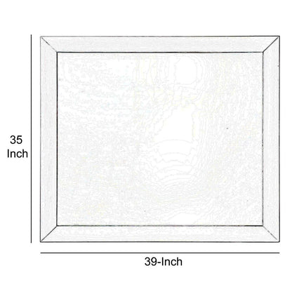 Wooden Framed Mirror with Rectangular Shape, Silver and White - View 6
