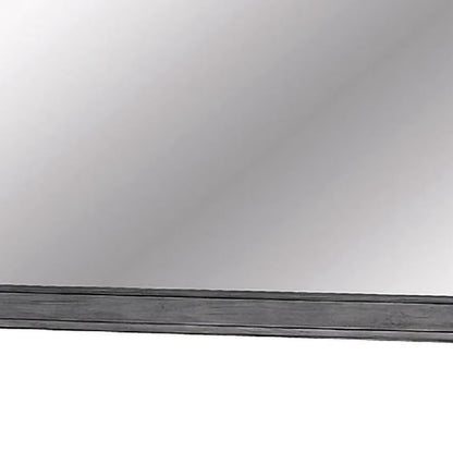 Mirror with Wooden Frame with Molded Trim, Gray - View 4