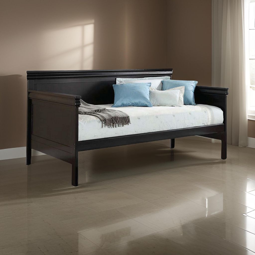 Sturdy Wooden Daybed, Black - View 7