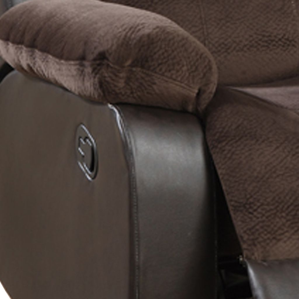 Polyurethane Rocker Recliner In Choco Suede Brown - View 4