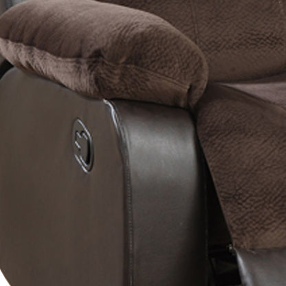 Polyurethane Rocker Recliner In Choco Suede Brown - View 4