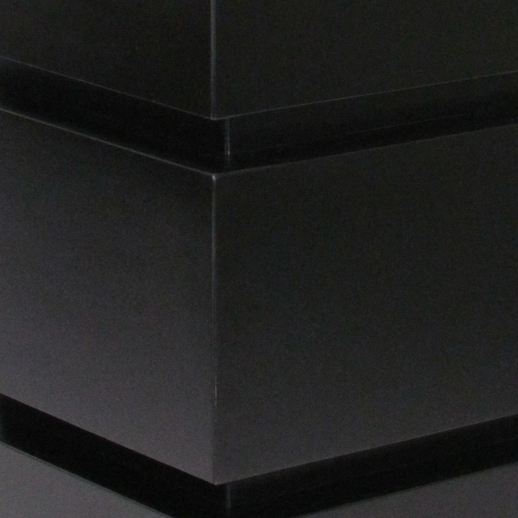 Wooden Pedestal Stand in Stacked Cube Design, Antique Black - View 2