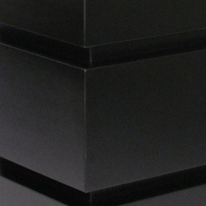 Wooden Pedestal Stand in Stacked Cube Design, Antique Black - View 2
