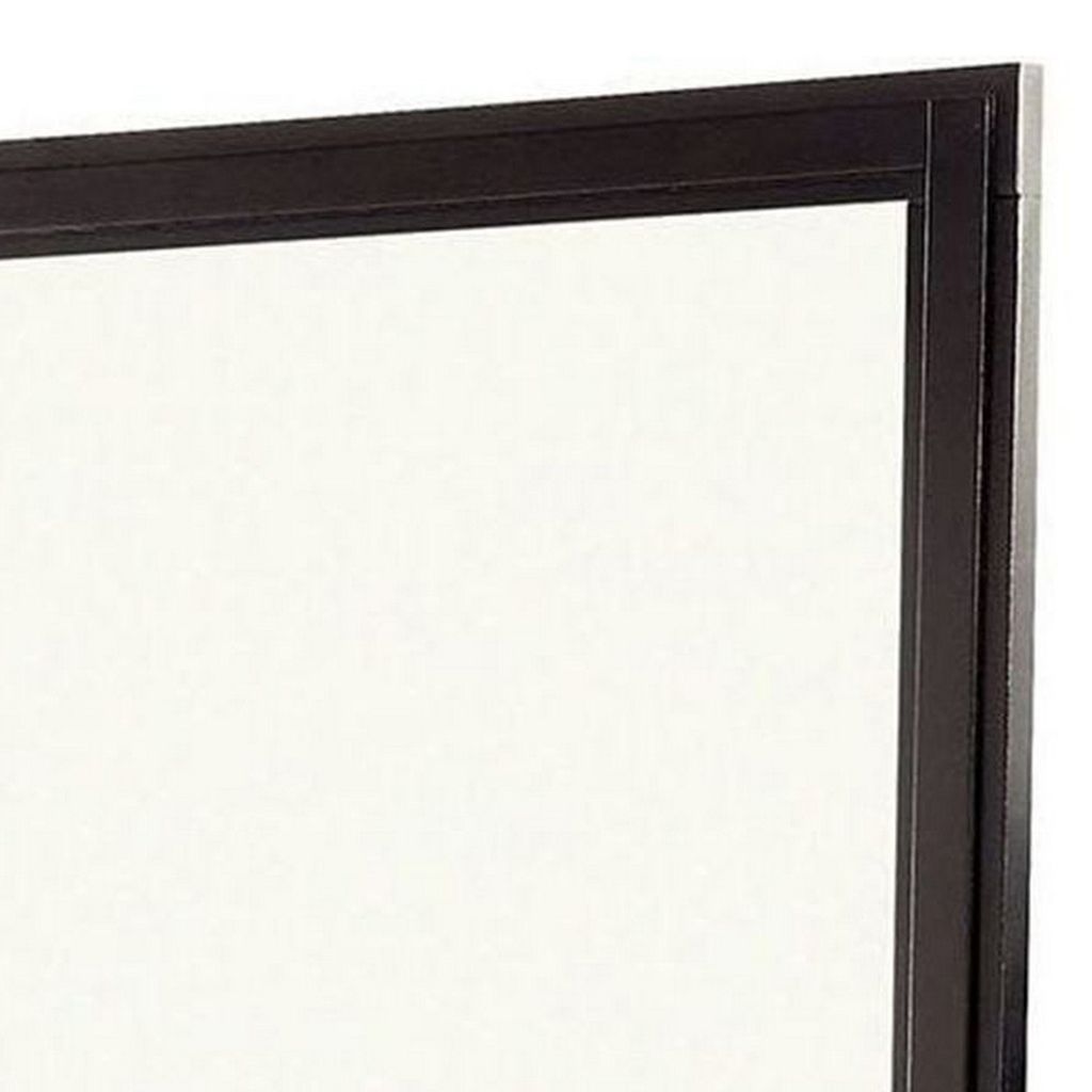 38 Transitional Style Square Wooden Frame Mirror, Espresso - View 2