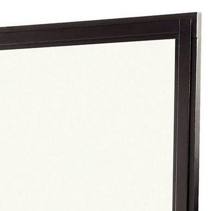 38 Transitional Style Square Wooden Frame Mirror, Espresso - View 2