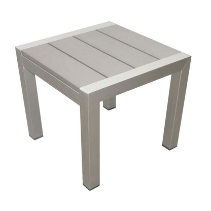 16 Inch Outdoor Side Table, Highly Functional, Easy Movable, Gray - View 4