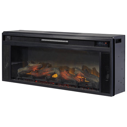 43 Inches Electric Fireplace Insert with Log Set Look, Black - View 4