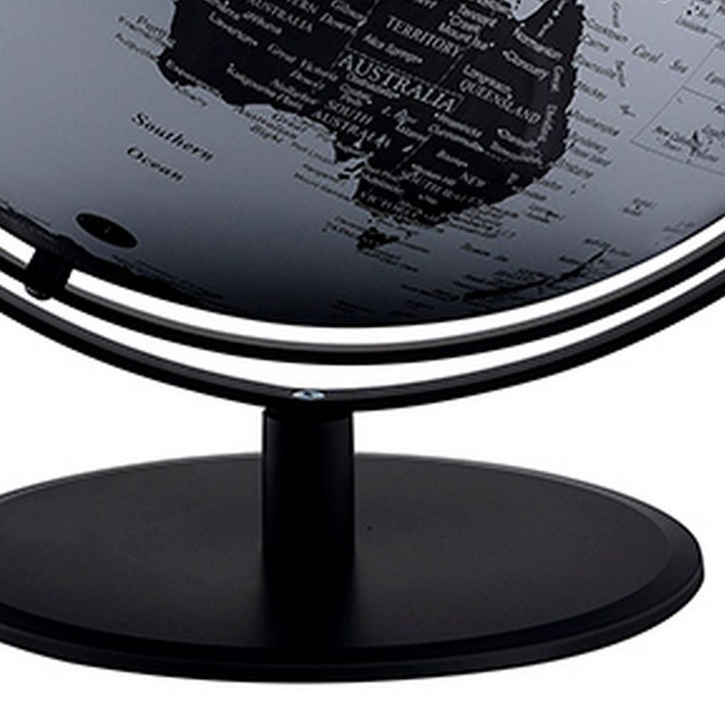 Globe Accent Decor with Inbuilt LED, Black and Gray - View 4